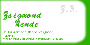 zsigmond mende business card